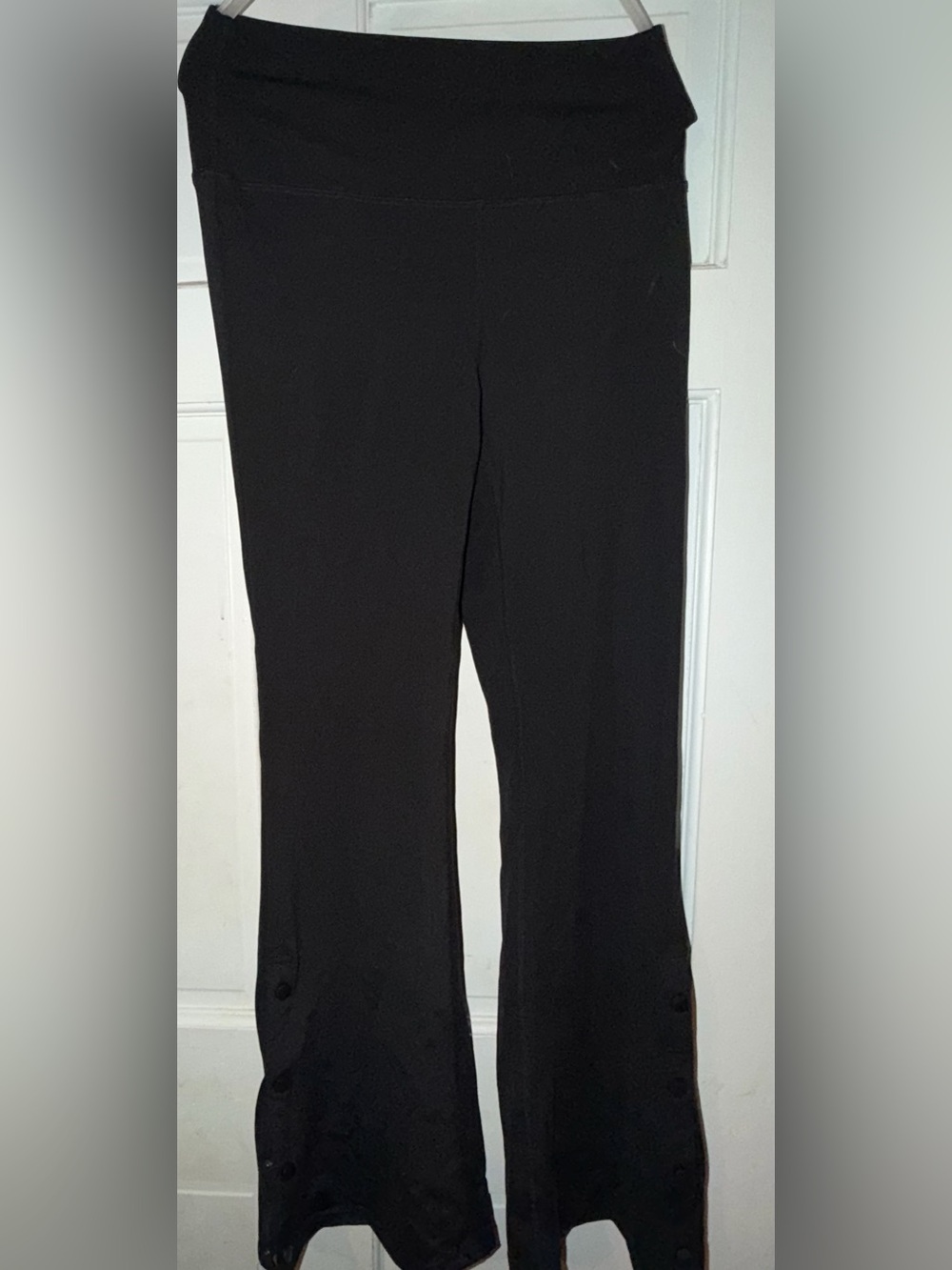 Velocity Black Fold-Over Waist Flare Pants